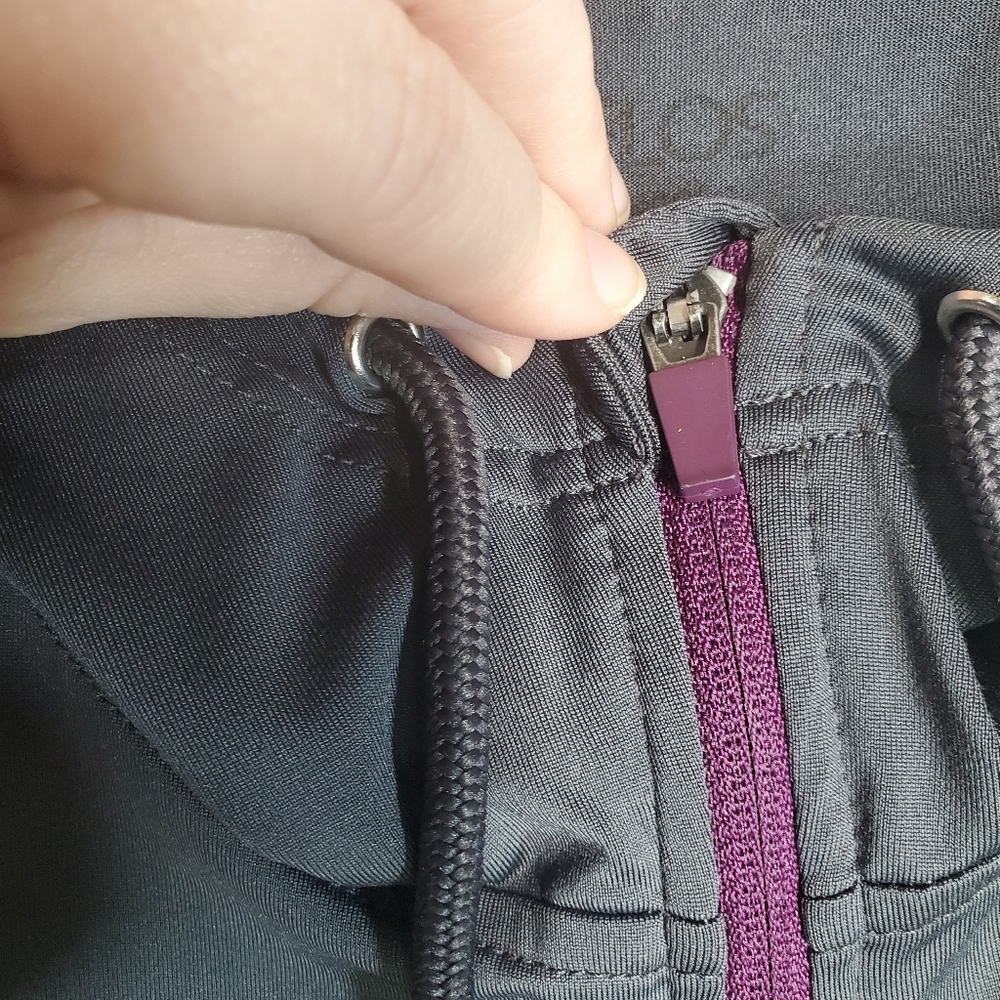 Zelos Gray and Purple Zip-Up Hoodie Size 0X - Picture 3 of 8